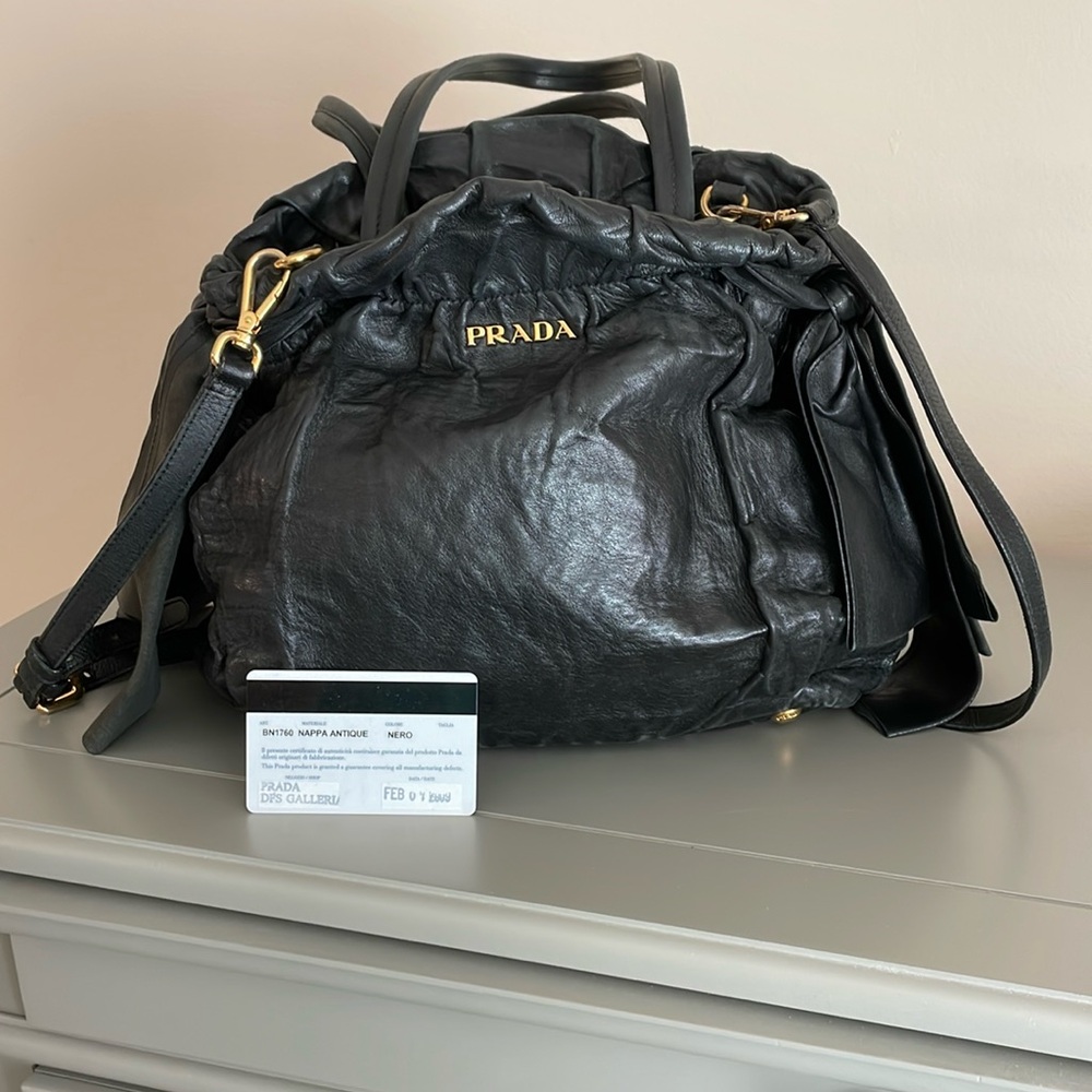 Prada Black nappa bow bag